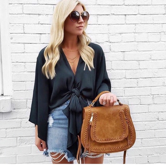 Kimono Sleeve Tie Top - Picture 7 of 8